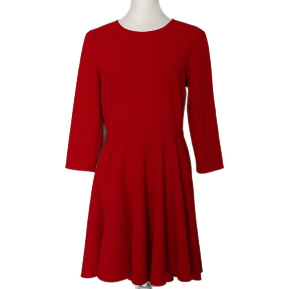 Express Women's Red Long Sleeve Hi Low Fit and Flare Dress Size Large  94% Polye - Picture 1 of 5